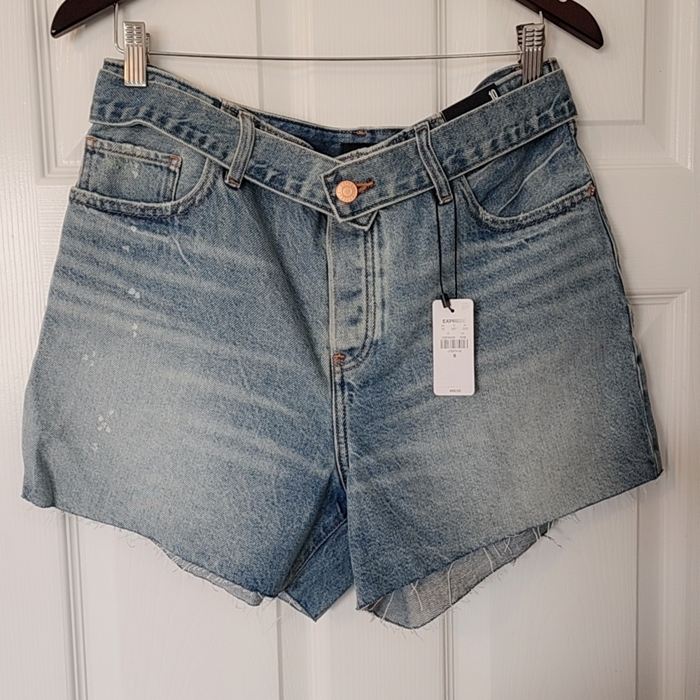 Express Light Blue Jean Shorts